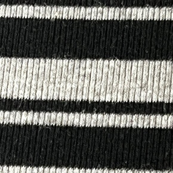 Twist Tees Size 2 Oversized Gray Black Striped V-neck Long Sleeve Top Stretch - Picture 8 of 16